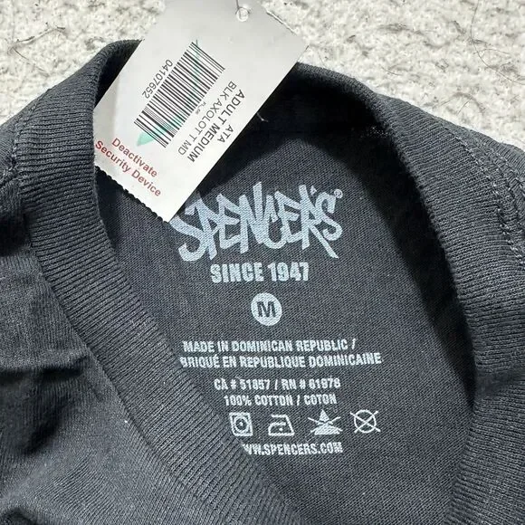 Spencer's Men's Medium Axolotl Graphic T Shirt Black Short Sleeve Crewneck Tee - Picture 3 of 11